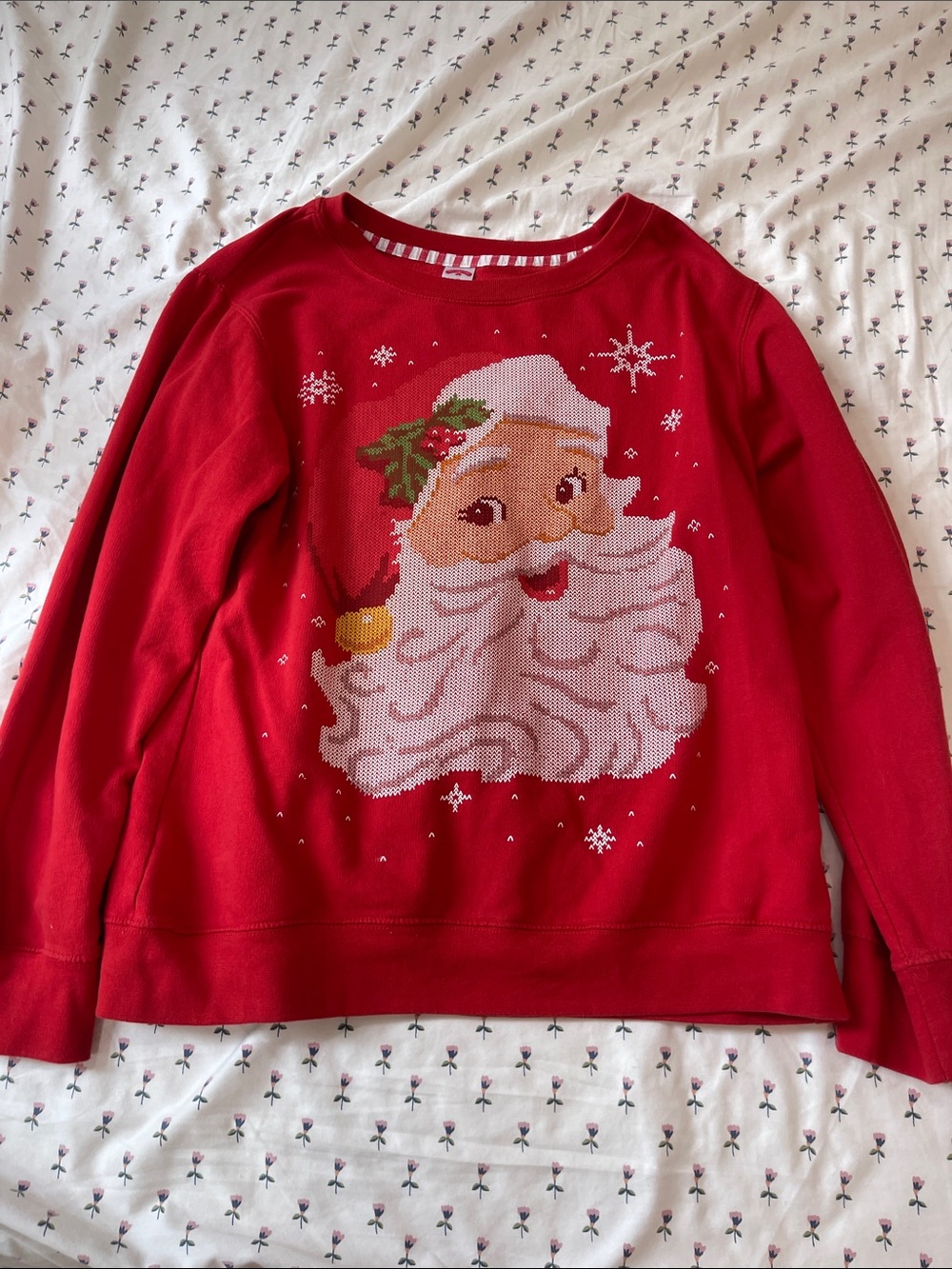 Red Santa Face Christmas Sweatshirt
